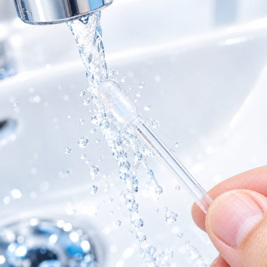 Un rinçage à l'eau tiède, et l'embout retrouve son adhérence.